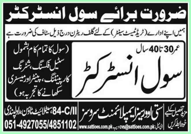 Civil-Instructor-Jobs-In-Lahore-Islamabad