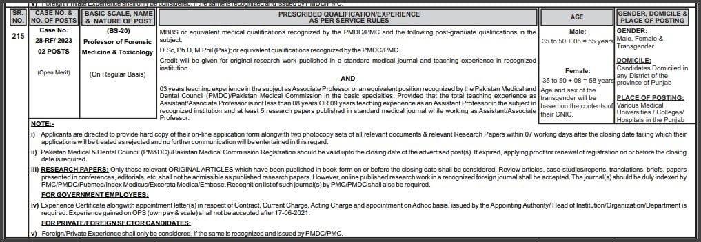 PPSC-Professor-Of-Forensic-Medicine-Jobs-In-Punjab-Health-Department