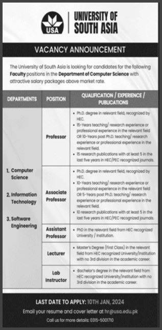 University-Jobs-In-Pakistan-[University-Of-South-Asia]