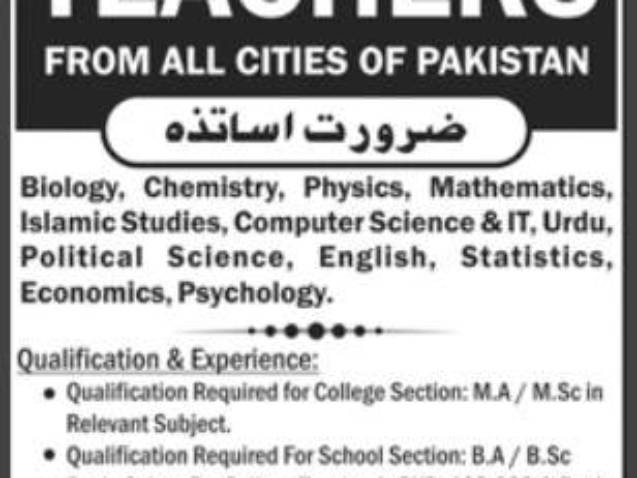 Teaching-Jobs-In-Pakistan-Lahore